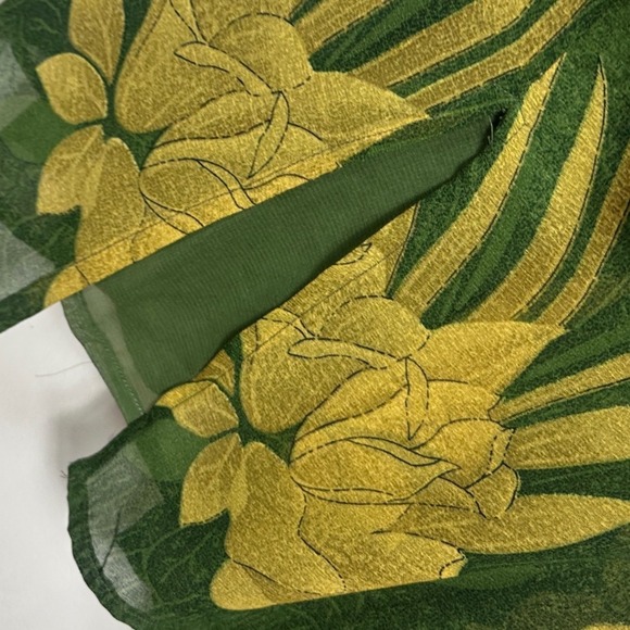 Vintage Magic Green Floral Ruffle Maxi Dress Babydoll Y2K Womens Size Large Boho - Picture 10 of 16